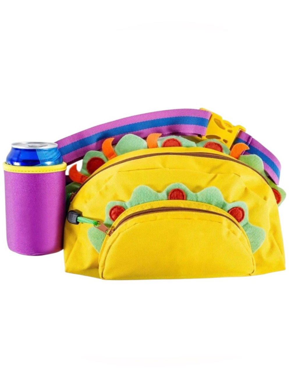 NWT Tipsy Elves Taco Fanny Pack Belt Bag w/ Drink Holder Festival Taco Tuesday